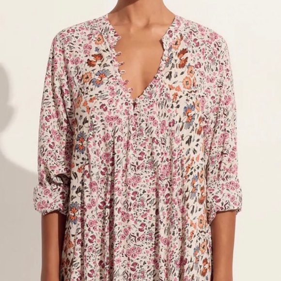 Natalie Martin Fiore Pink Floral Long Sleeve Flowy Maxi Dress size Small - Picture 3 of 16